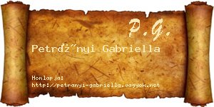 Petrányi Gabriella névjegykártya