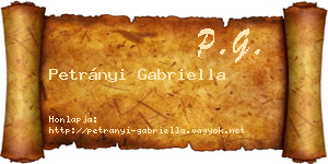 Petrányi Gabriella névjegykártya